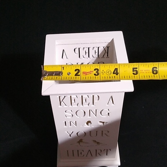 Wooden battery operated table lamp nightlight "KEEP A SONG IN YOUR HEART" DECOR - Picture 10 of 12